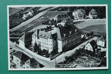AK Amberg / 1937 / Fliegeraufnahme / Humanistisches Gymnasium / Schule Straßen Villen